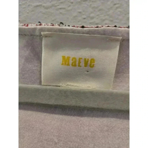 Maeve Women's Fit & Flare Tweed Dress M Pink Multi Knee Length Business Boho - Picture 5 of 10